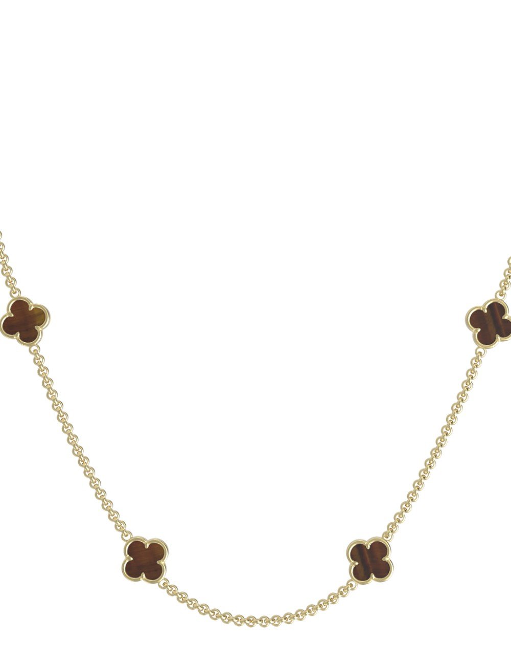 Колье из лимонного золота c тигровым глазом