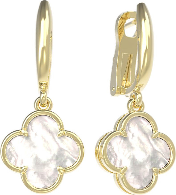 Серьги из лимонного золота 585 пробы c перламутром