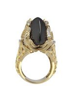 Кольцо из лимонного золота c бриллиантами и ониксом