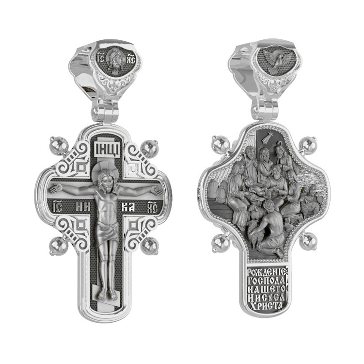 Крест из белого золота 585 пробы