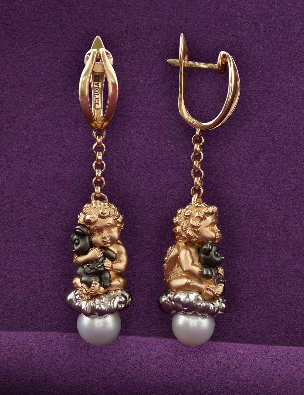 Серьги из золота c жемчугом