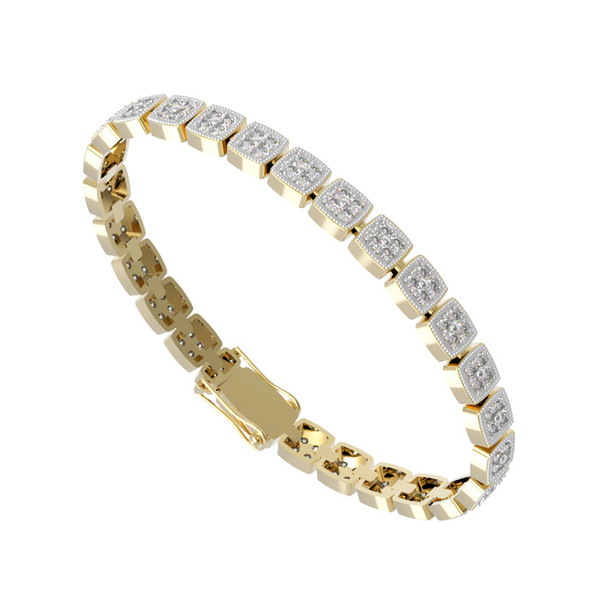 Браслет из лимонного золота 585 пробы c бриллиантами