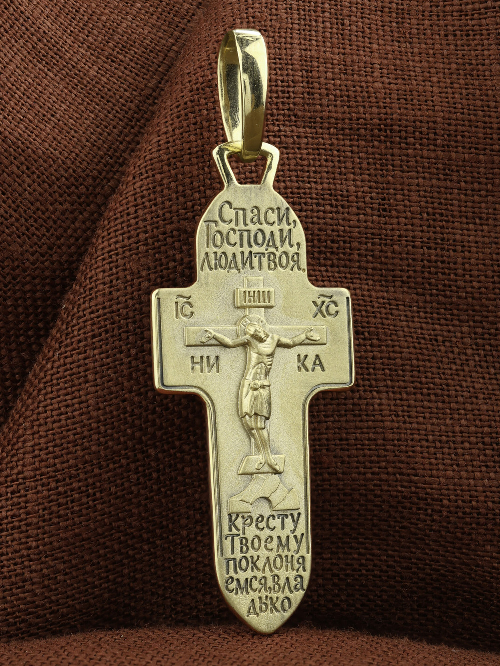 Крест из зелёного золота 585 пробы