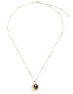 Колье из лимонного золота c бриллиантами, ониксом и перламутром