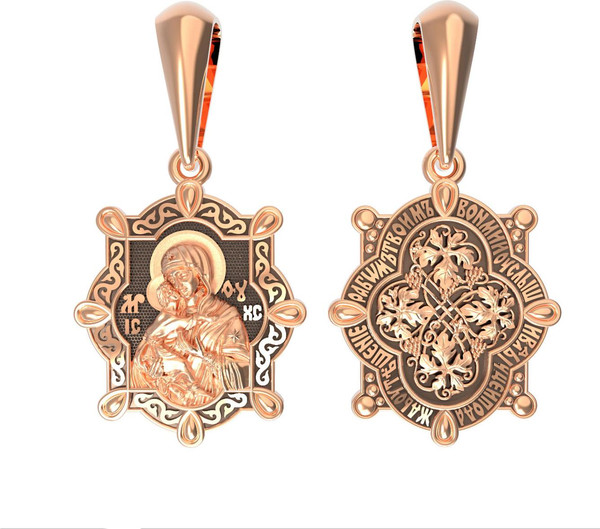 Образок из красного золота 585 пробы