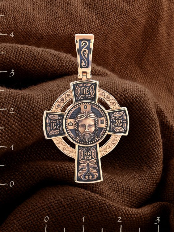 Крест из красного золота 585 пробы