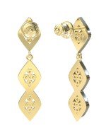 Серьги из лимонного золота c бриллиантами и сапфиром