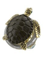 Кольцо из лимонного золота c эмалью и железным деревом