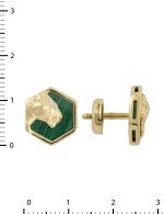 Серьги из лимонного золота c бриллиантами и малахитом