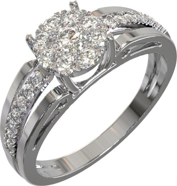 Кольцо из белого золота c бриллиантами