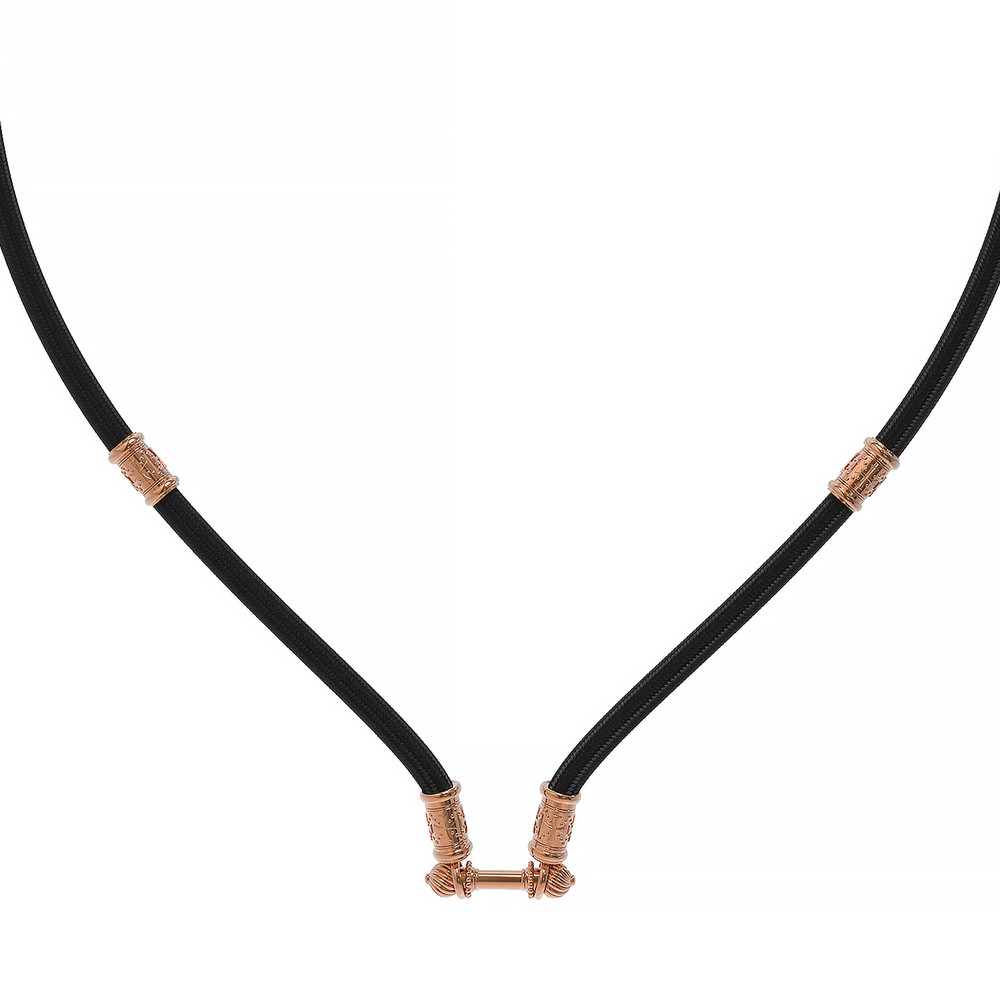 Цепь-шнурок шелк из красного золота 585 пробы c шёлковым шнурком