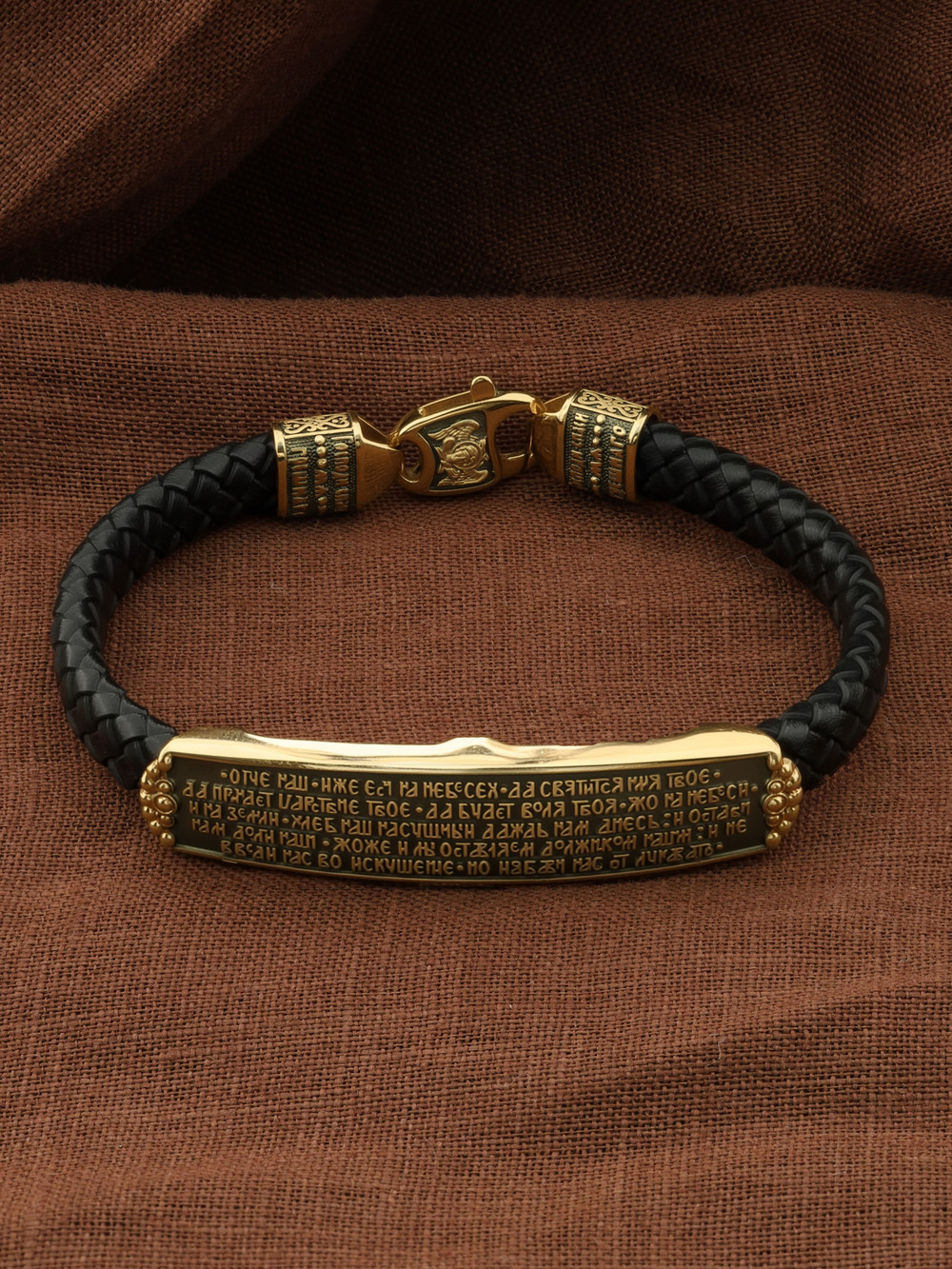 Браслет из лимонного золота 585 пробы c шнурком