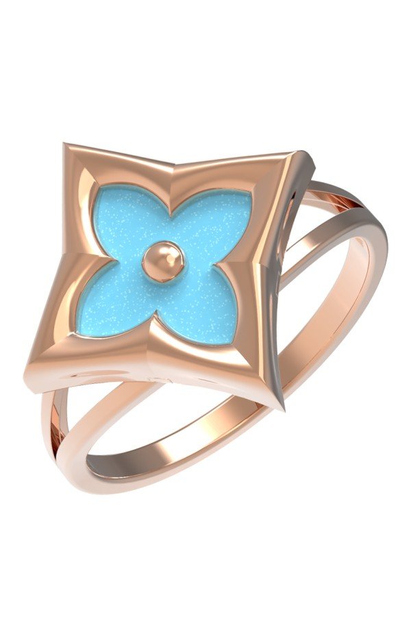 Кольцо из золота c бирюзой