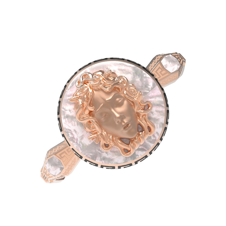 Браслет из красного золота 585 пробы c эмалью и перламутром