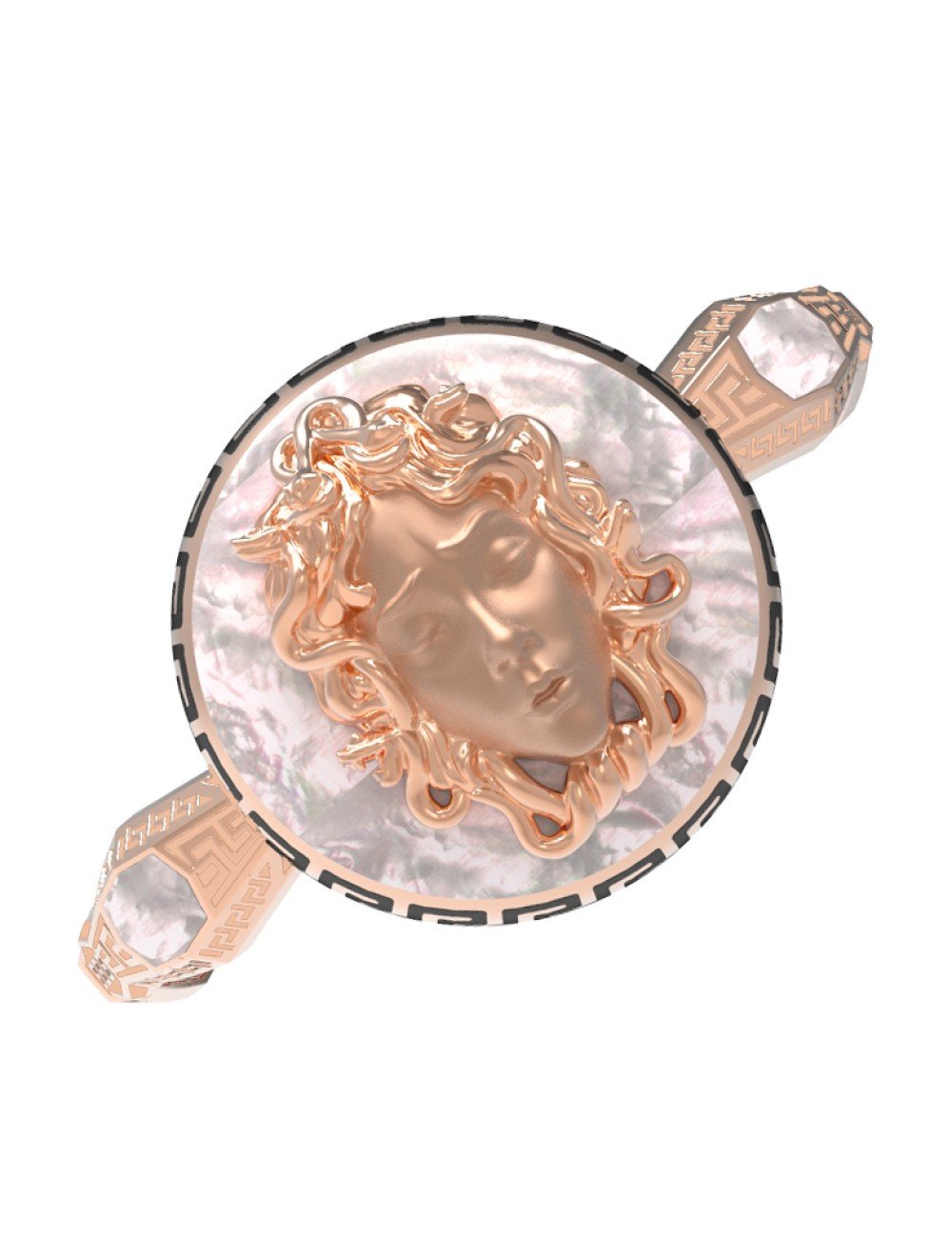 Браслет из золота c эмалью и перламутром