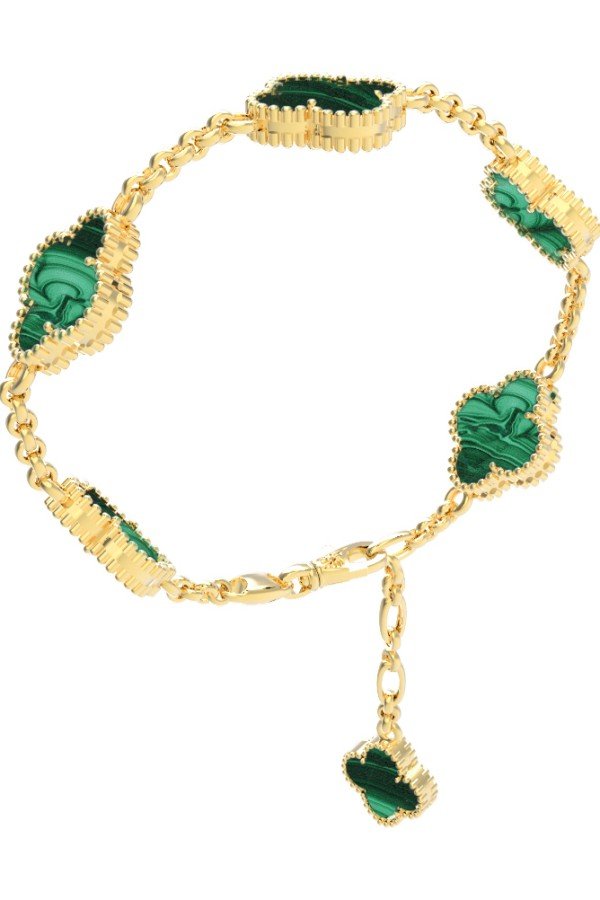 Браслет из лимонного золота c малахитом