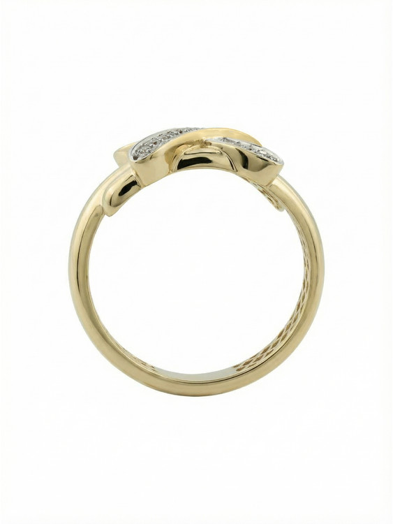 Кольцо из лимонного золота 585 пробы c бриллиантами