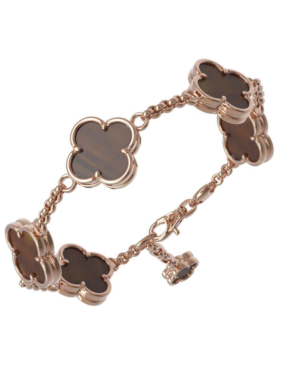 Браслет из золота c тигровым глазом