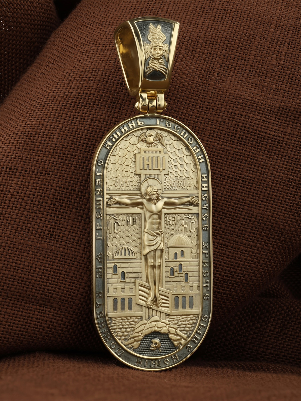 Нательная икона из лимонного золота 585 пробы