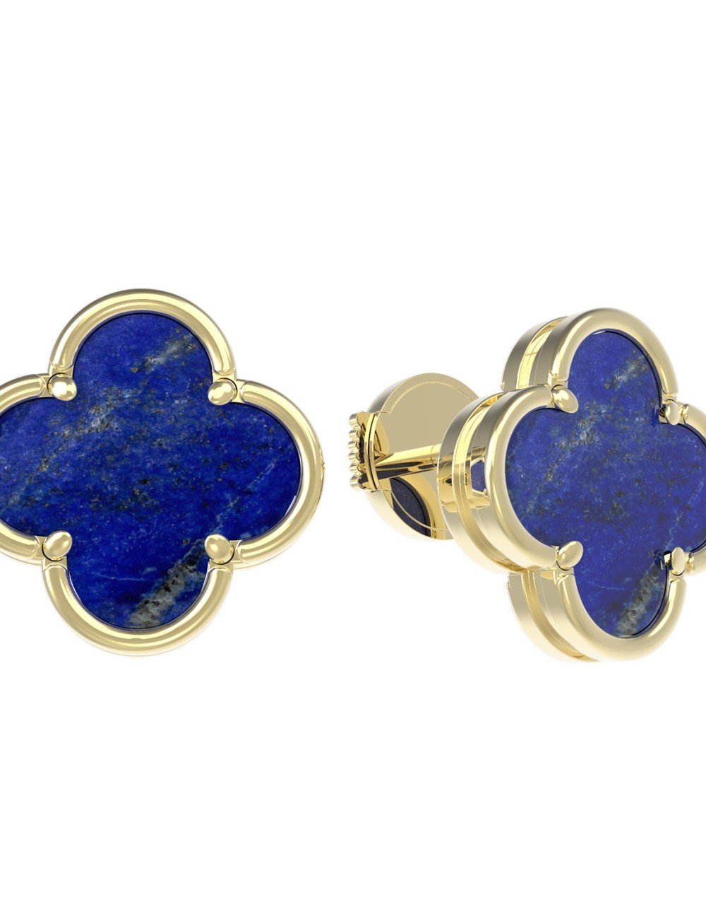 Серьги из лимонного золота c лазуритом