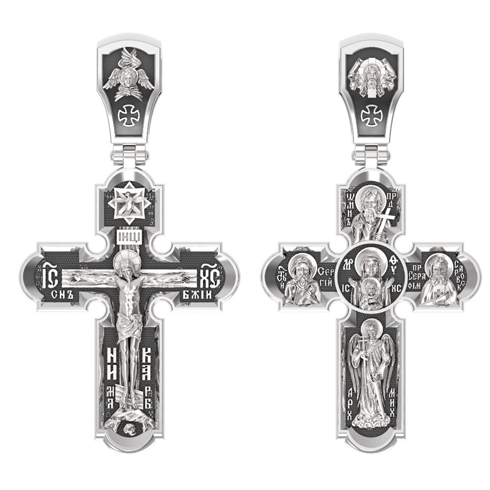 Крест из белого золота 585 пробы