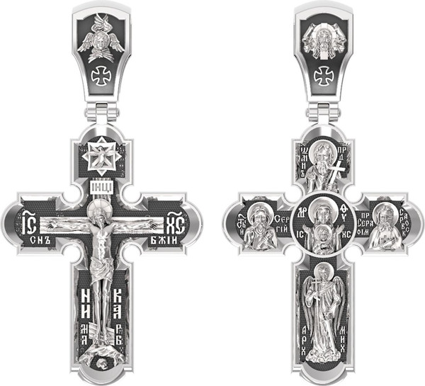 Крест из белого золота 585 пробы