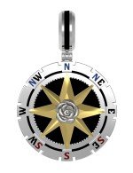 Подвеска из белого золота c эмалью и ониксом