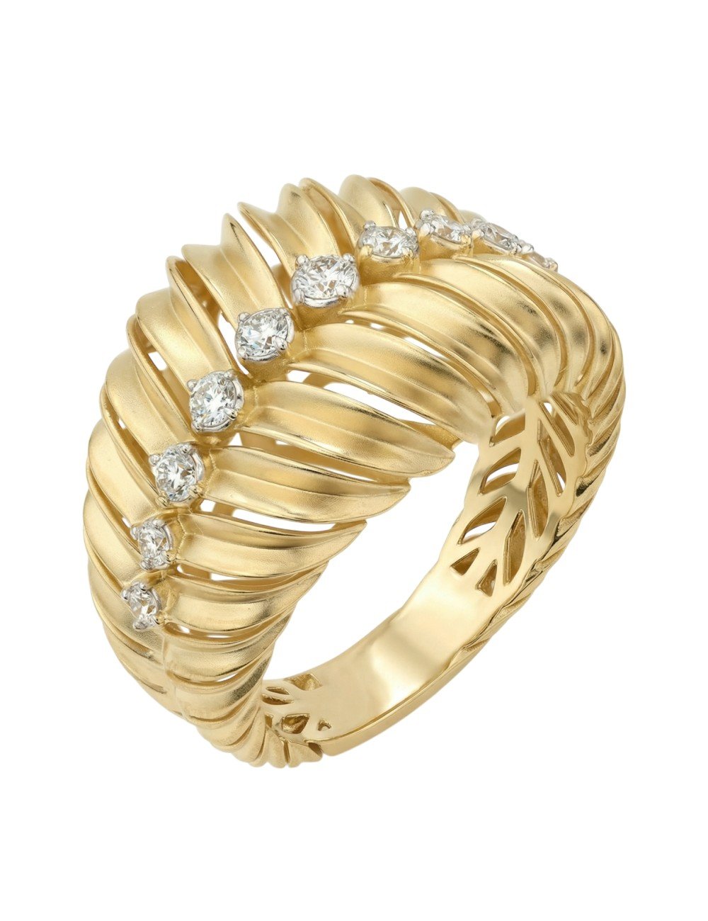 Кольцо из лимонного золота c бриллиантами