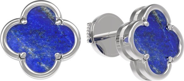 Серьги из белого золота c лазуритом
