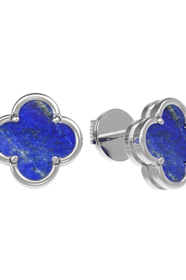 Серьги из белого золота c лазуритом