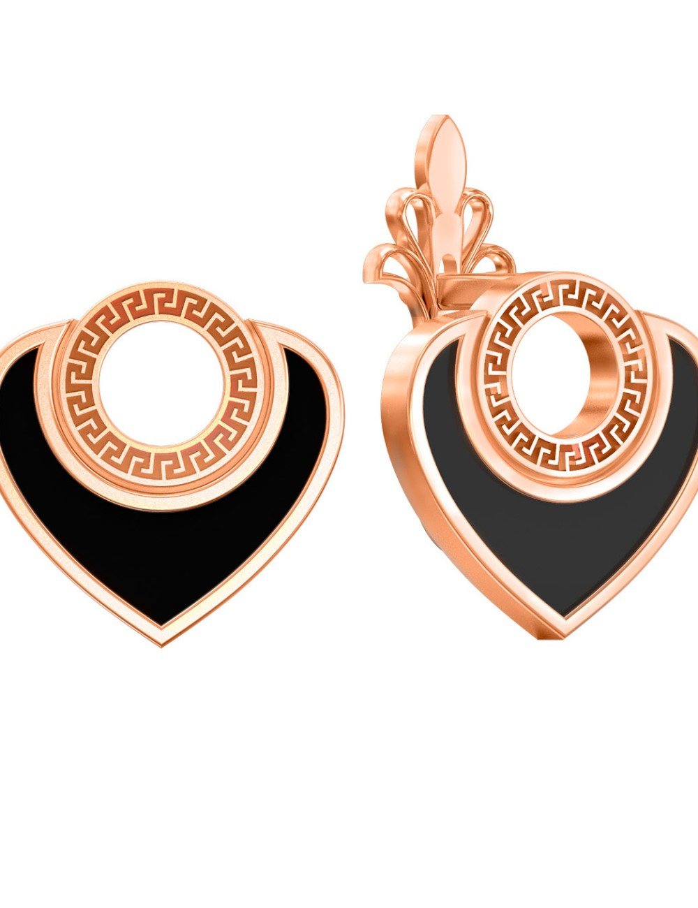 Серьги из золота c ониксом