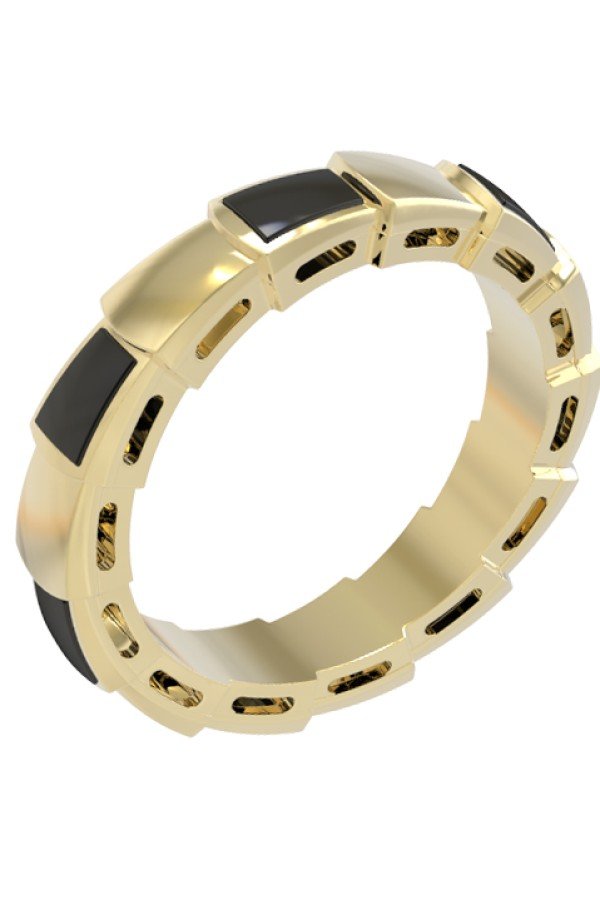 Кольцо из лимонного золота c ониксом