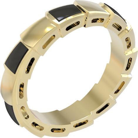 Кольцо из лимонного золота 585 пробы c ониксом