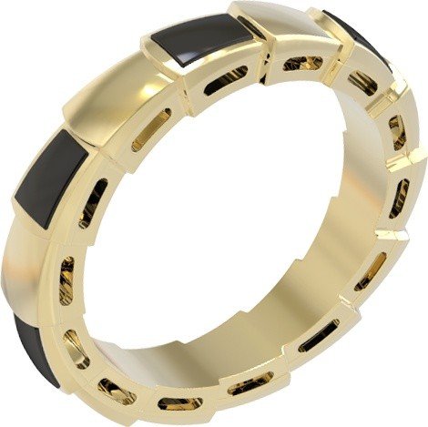 Кольцо из лимонного золота c ониксом