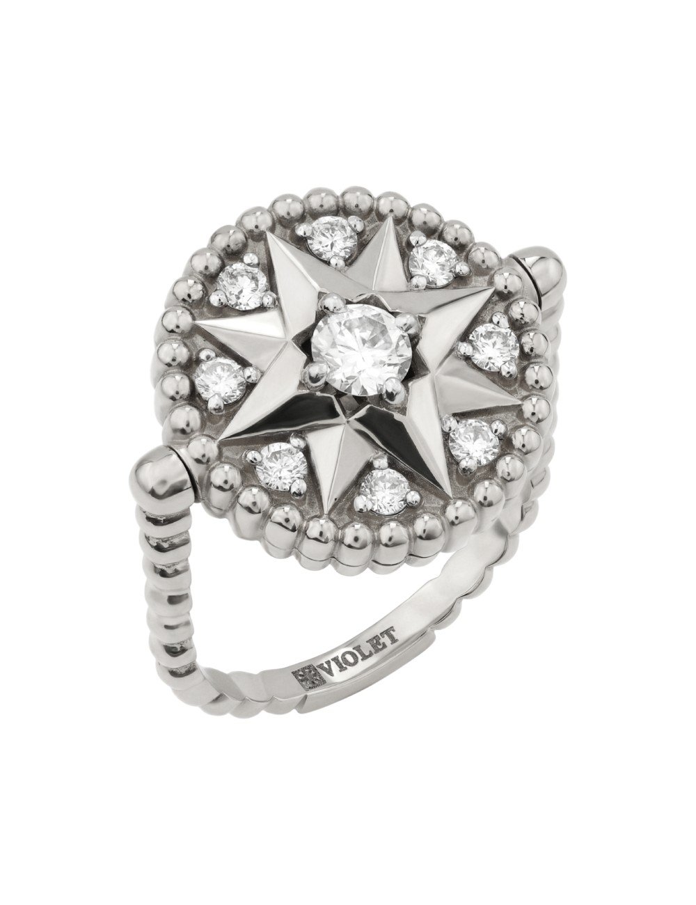 Кольцо из белого золота c бриллиантами