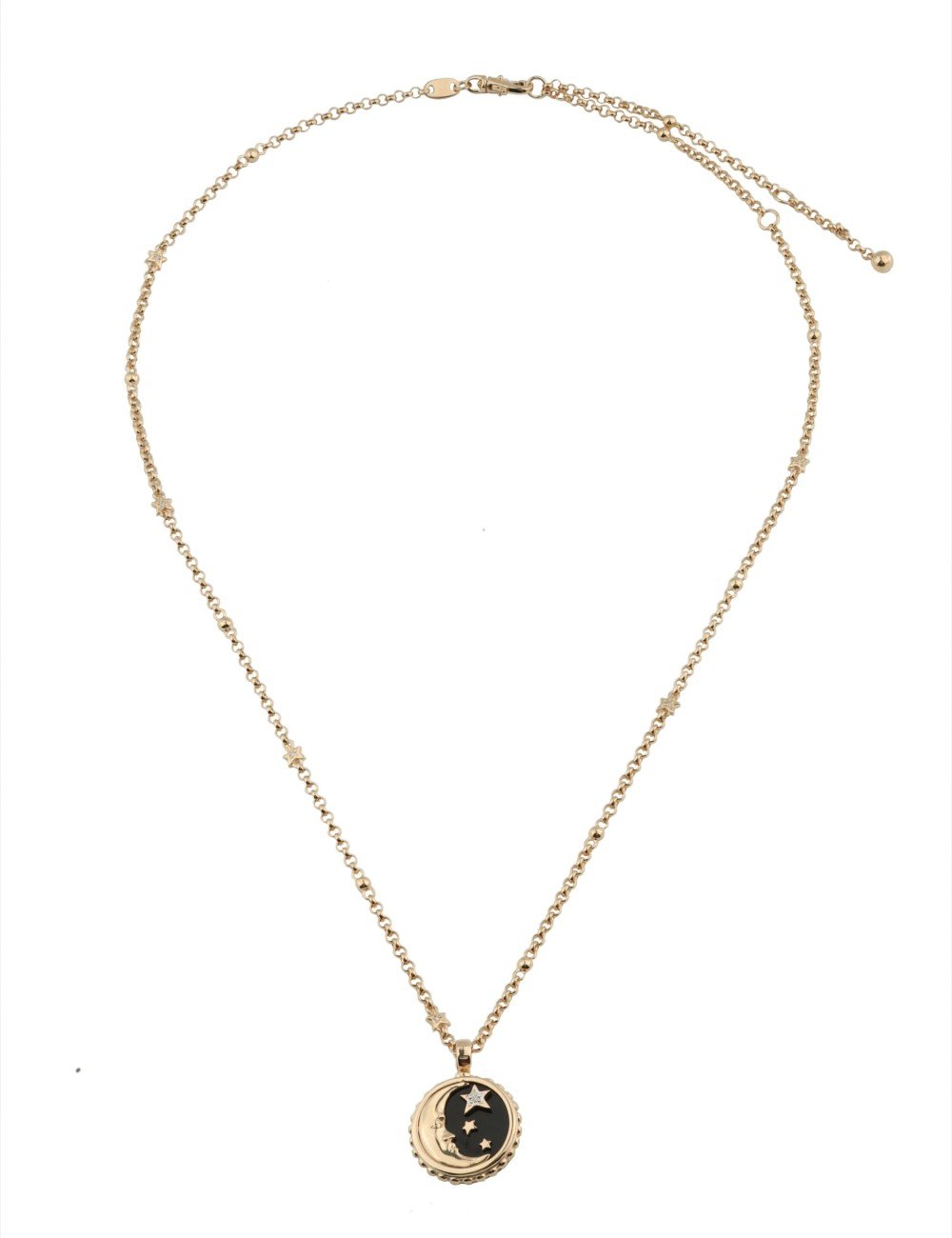 Колье из золота c бриллиантами, ониксом и перламутром