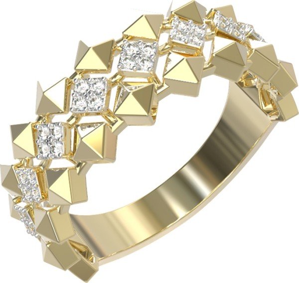 Кольцо из лимонного золота c бриллиантами