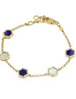 Браслет из лимонного золота c лазуритом и перламутром