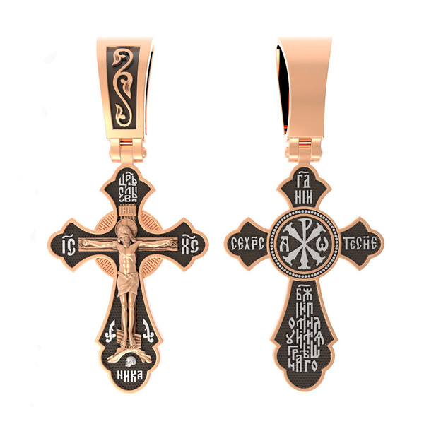 Крест из красного золота 585 пробы