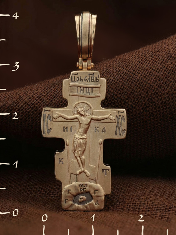 Крест из красного золота 585 пробы