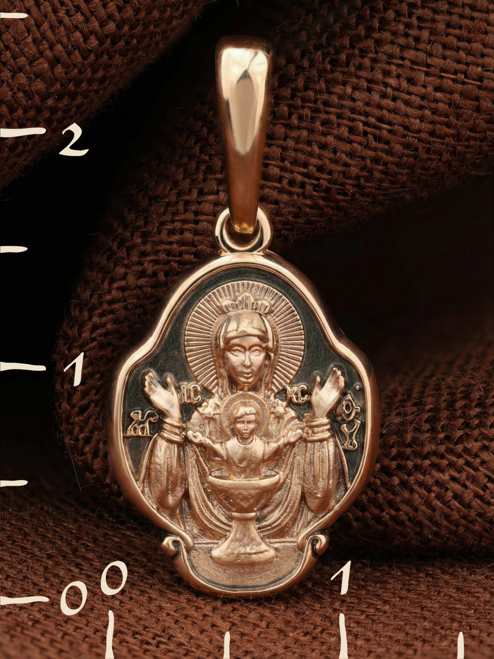 Образок из красного золота 585 пробы