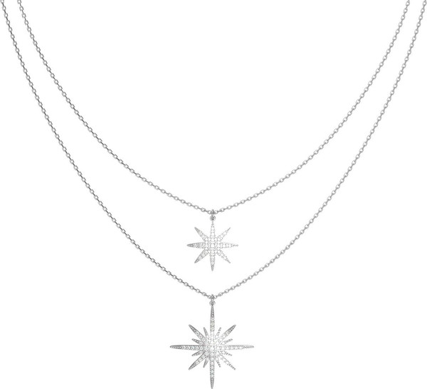 Колье из белого золота 585 пробы c бриллиантами