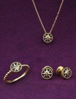 Кольцо из лимонного золота c бриллиантами и лазуритом