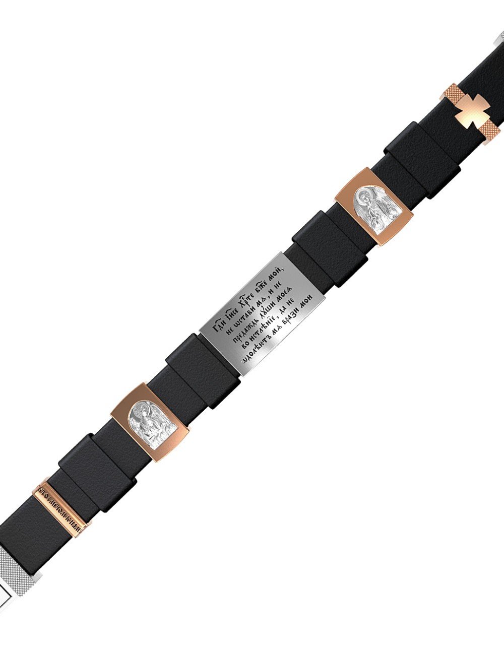 Браслет из белого золота c кожаным шнурком