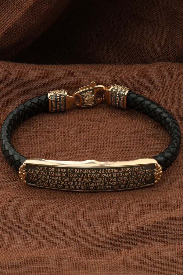 Браслет из красного золота 585 пробы c шнурком