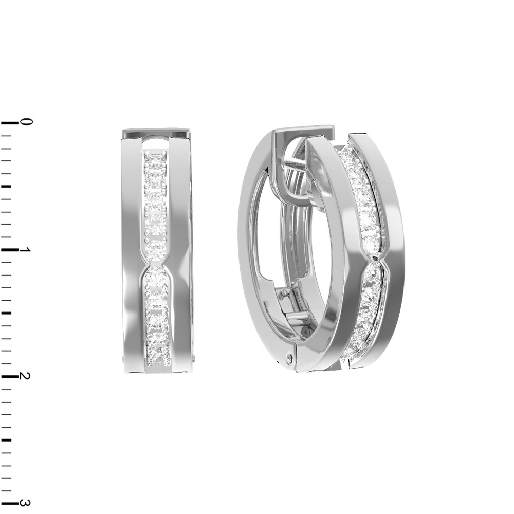 Серьги из белого золота 585 пробы c бриллиантами