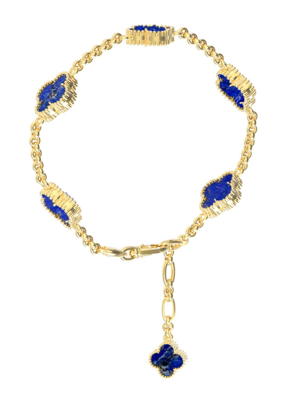 Браслет из лимонного золота c лазуритом