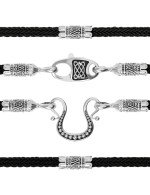 Шнурок шёлковый из белого золота c шёлковым шнурком