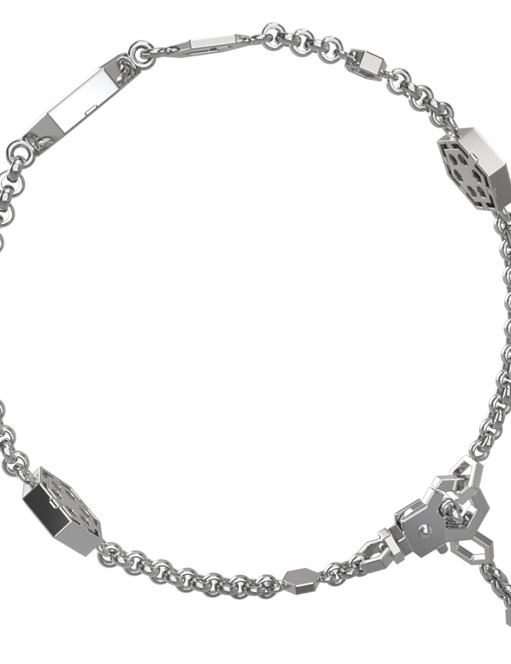 Браслет из белого золота c бриллиантами, лазуритом и перламутром