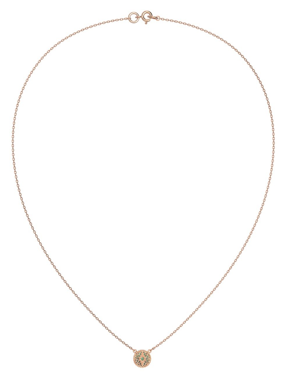 Колье из золота c бриллиантами и малахитом